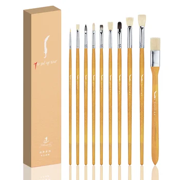 Pinceau à Poils Doux Pour Aquarelle Taille Large BT5 - Manche En Bois, Neuf