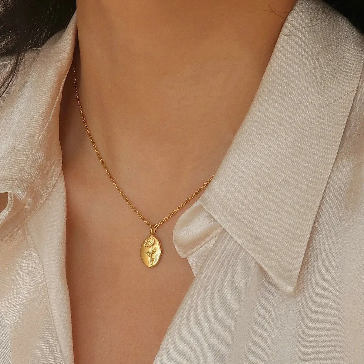 Flower Rose Gold Necklaces