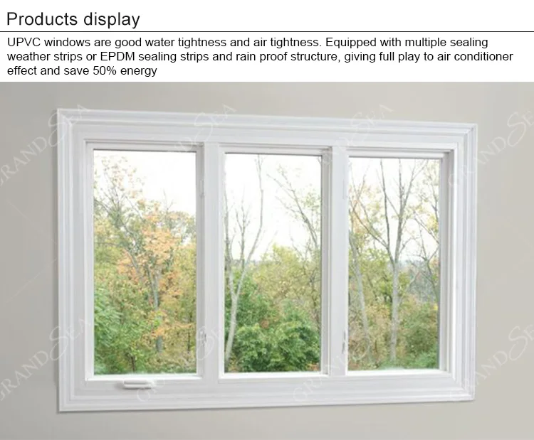 French Style Upvc Windows Double Glazing Swing Pvc Casement Window ...