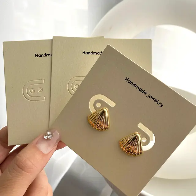 Customized Logos Jewelry Earring Display Hang Tags Cardboard Packaging Earring Cards with Punch Hole