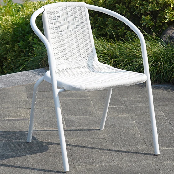 Garden Wicker Chair Pe Rattan Round Metal Patio Rattan Dining Chair ...