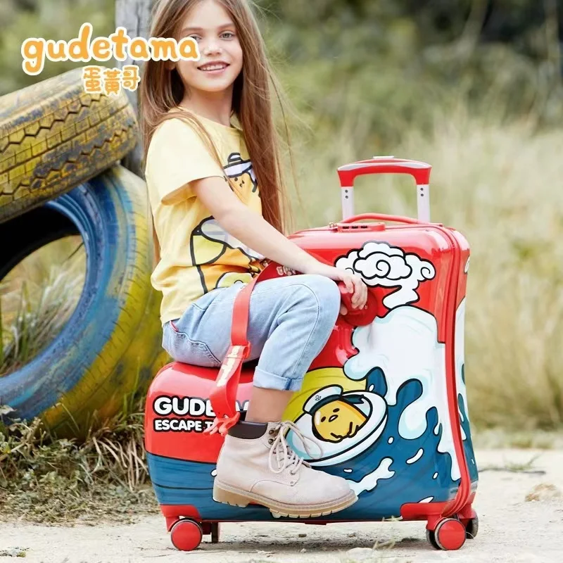 Portable Children Cartoon Luggage Trolley Cases With Scooter Ride Kids Trolley Cases Ride Kids Hard Suitcase For Travel Trip