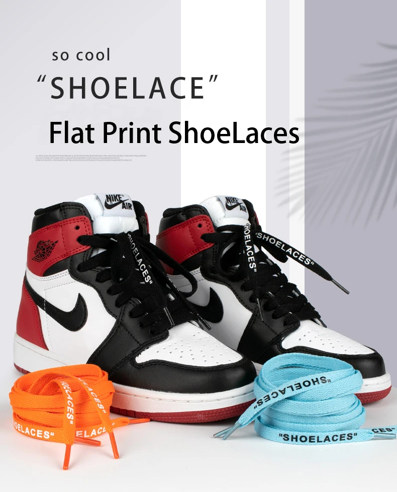 Customized Printed Logo Shoelaces Flat Shoelaces Multiple Styles Cotton Shoe Laces Sneaker Laces