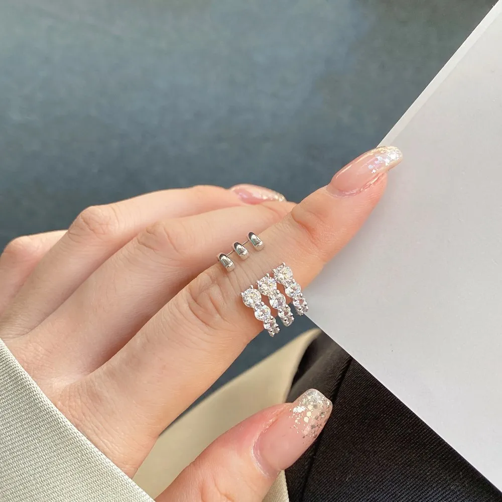 S925 Sterling Silver Niche Ins Fashion Light Luxury Rattan Wrap Women's Snake-Shaped Ring Lab Diamond Silver Fine Ring