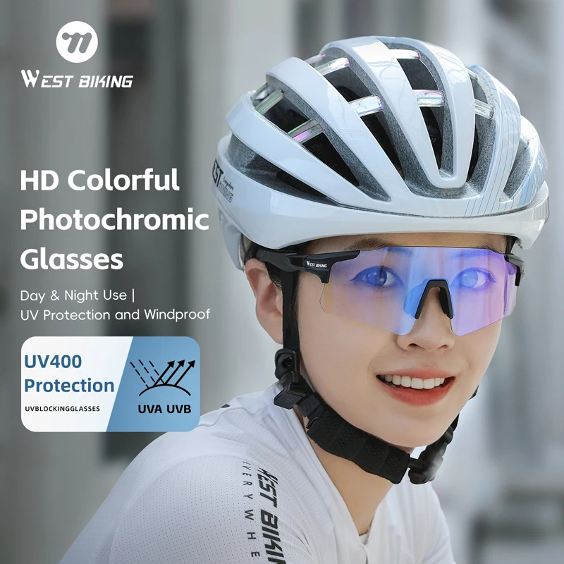 Lunettes De Vélo Photochromiques WEST BIKING – Protection UV400, Légères Et Ajustables, Pour Hommes Et Femmes