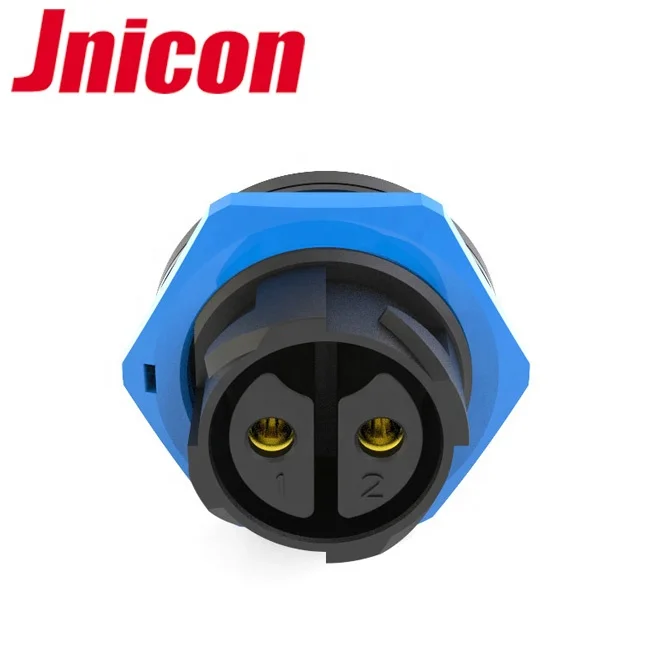 2 pin M25 circular ac power connector IP67 waterproof bulkhead