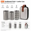 silver Sandblasted Finish + Leather Case