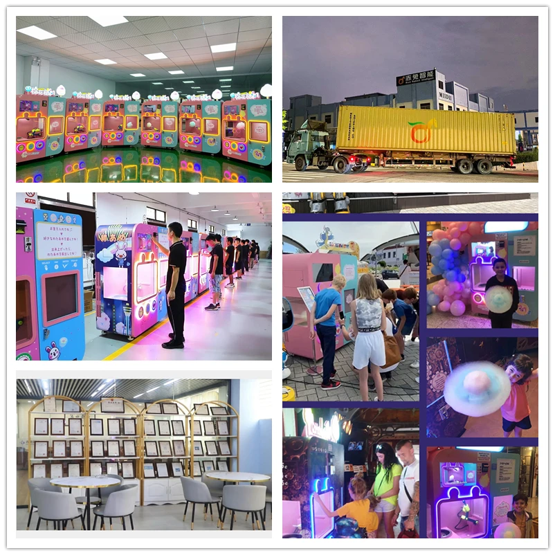 Red Rabbit Full Automatic Cotton Candy Vending Machine Commercial Candy Floss Making Machine Flower Sugar Cotton Machine OEM/ODM