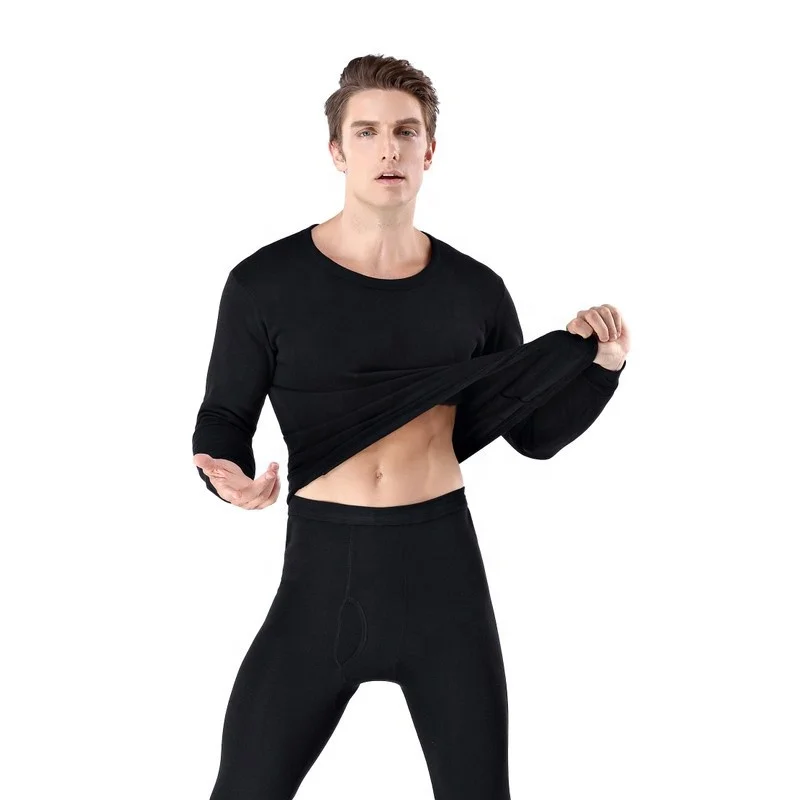 Wholesale Men's 100 Polyester Thermal Underwear Long Johns 2pcs Ultra ...