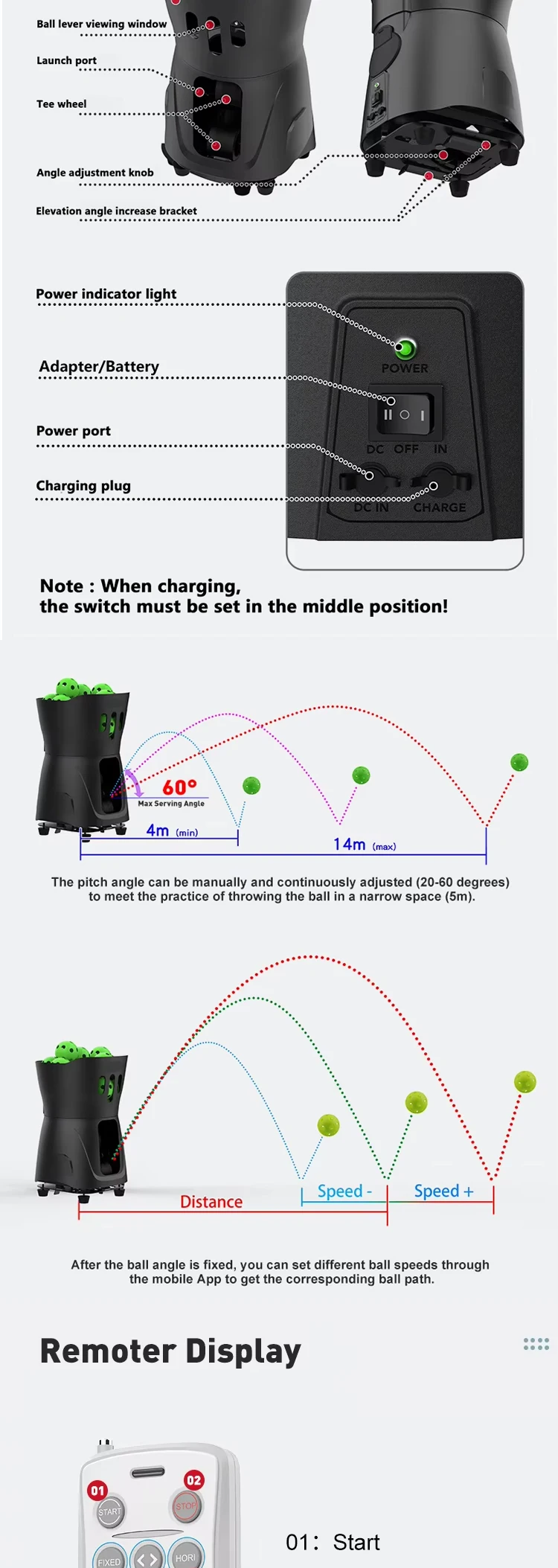 TenniSmash TS-08 ABS Mini Tennis Net Ball Machine with IOS/Android App-Controlled Robot Trainer and European Plug