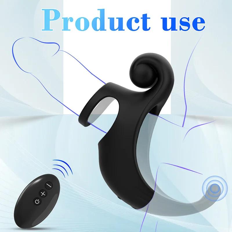 Remote Control Snail Cock Ring with Clit Stimulator Silicone Vibrating Penis Ring Vibrator Male Sex Toy for Men Couples