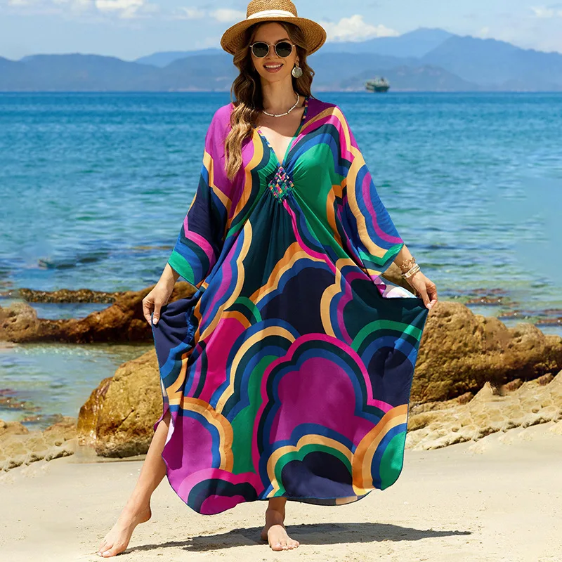 rayon material dress design 100% Rayon Fabric Latest African Print Dress Designs Resort Style Dress  Loose Fitting Dress| Alibaba.com