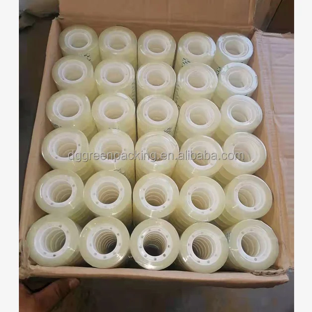 Хорошее качество прочная вязкая настольная лента школьная допп акриловая прозрачная и желтоватая цветная офисная канцелярская