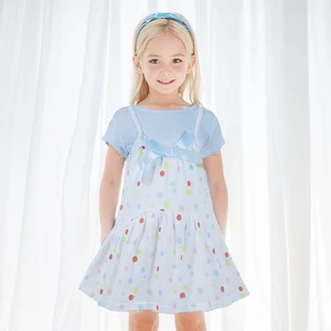 Girls Casual Clothing Sets Wholesale 2-Piece Baby Dresses Kids Wear with Solid Pattern