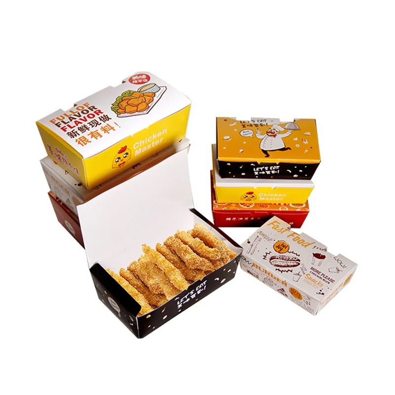 Custom Printed Snack Fast Food Packaging Boxes Disposable French Fries