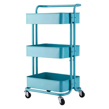 durable rolling 360 rotating wheels home office bathroom storage 3 tiers utility trolley islands mobile diy rolling kitchen cart