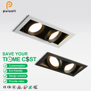 PULUOTI 273mm*143mm*146mm Recessed LED Downlight Replaceable AR80 COB Bulb 24W 36W Ceiling Spot Lights AC110 220V