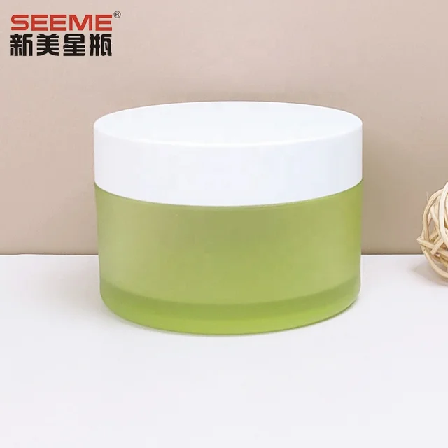 100g empty round Matte Face Cream Frosted Cosmetic Container pp cosmetic Plastic Jar with lid