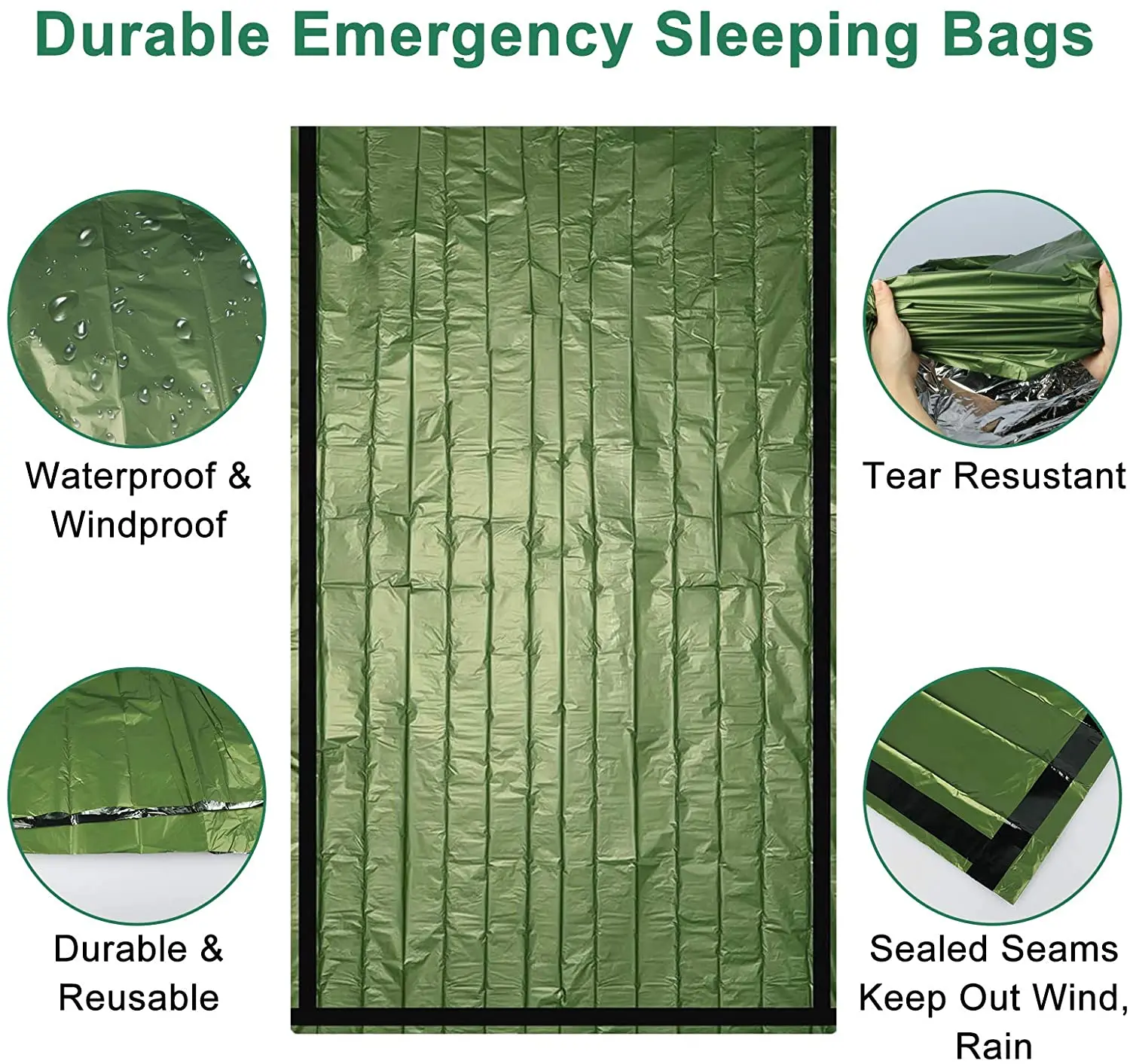 Sac de Couchage d'Urgence - Thermique & Imperméable