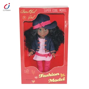Kids Toys 14 Inch Girl Vinyl Clothes Dresses Black African American Silicone Black Dolls with Afro Hair