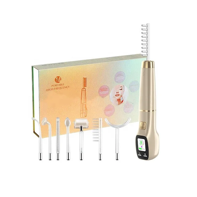 7 Argon Neon Electrodes High Frequency Electric Ozone Ion Pulse Therapy Skin Wand Spa Beauty Equipment