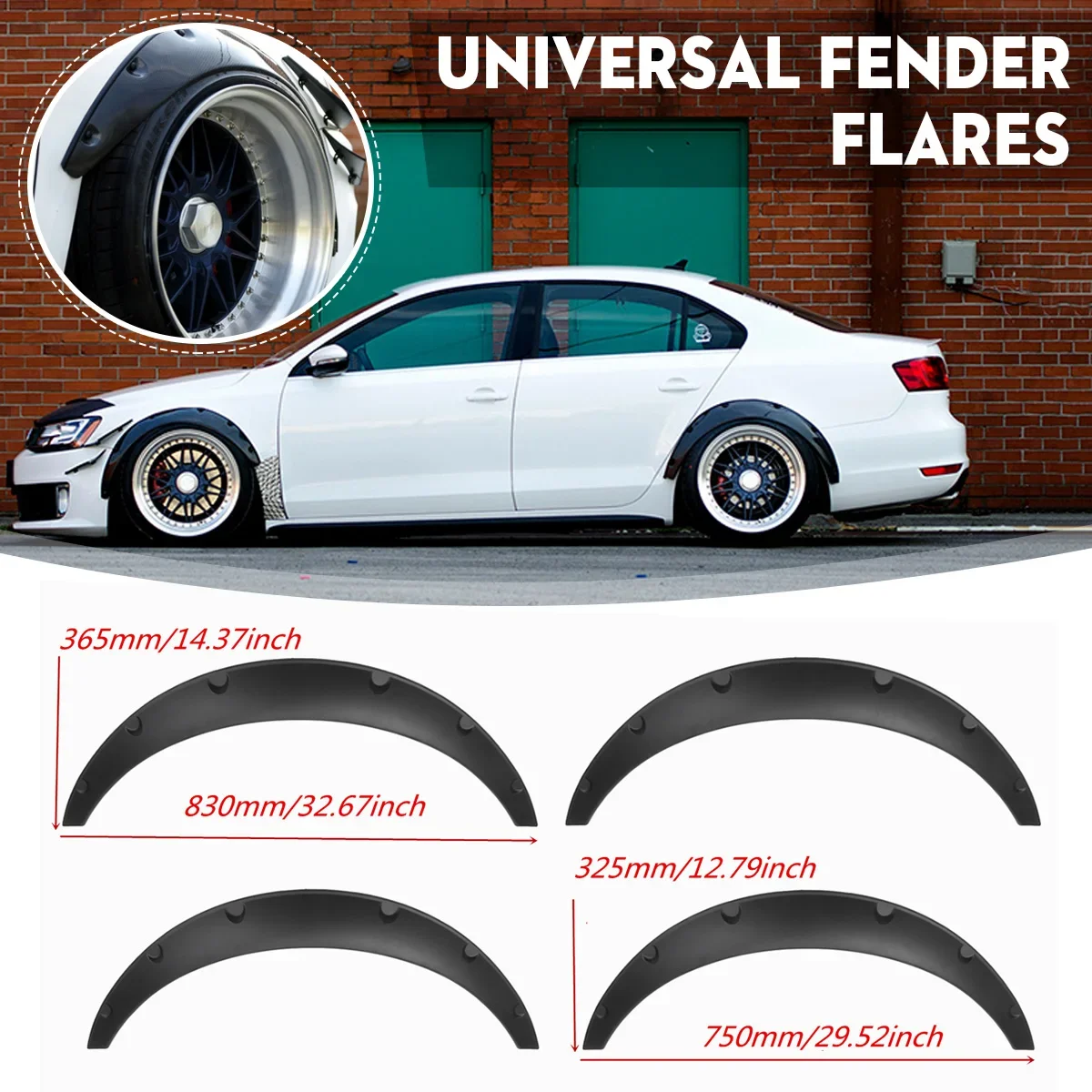4pcs Universal Fender Flares Car Mudguard Flares Flexible For VW GOLF MK5 MK6 For AUDI A6 A7 A8 For Benz W205 W204 W203