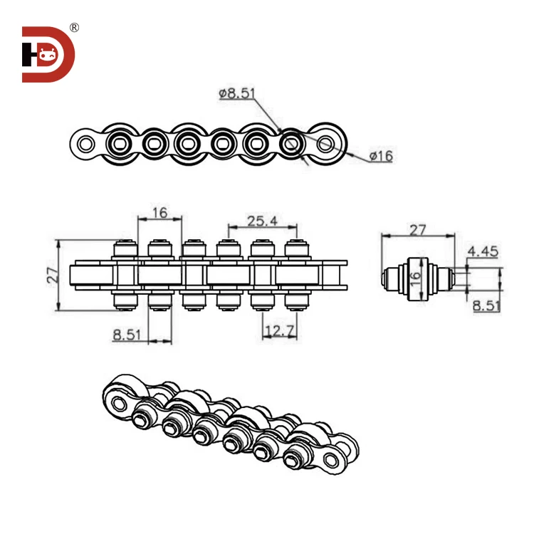 product 45105 extruded aluminum profile 08bs 27 c16 all steel single speed chain conveyor line machine head and tail drive-4