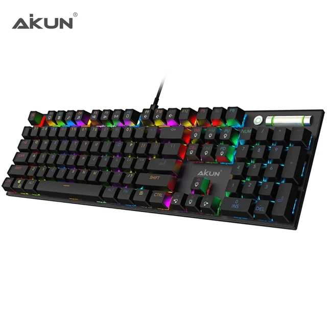 GX9100  latest Wired Professional Mechanical Gaming Keyboard with rgb backlight Outemu switch dedicated knob control