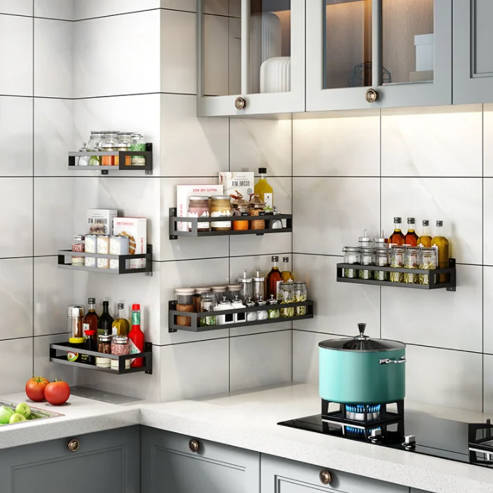 Stainless Steel Kitchen Storage Rack, Wall-mounted For Spices