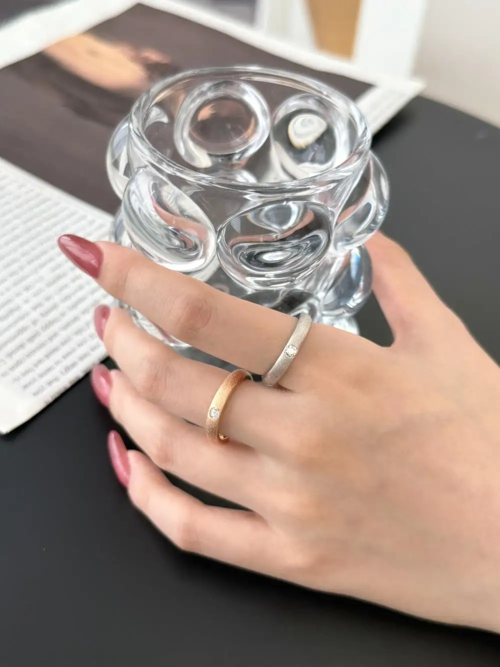 KAKODIY Dull Polish 925 Sterling Silver Fine Jewelry for Women Rings Engagement Wedding Rings detail 7