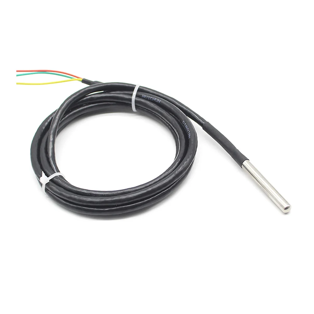 5個入り DS18B20 防水温度センサープローブ - ステンレススチール製、1Mケーブル、各種用途向け高精度