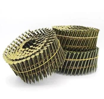 Top Quality Factory Price 15 Degree Wire Collated Screw Ring Smooth Coil Nail Roofing Coil Nail Gun Nail for Pallet Framing
