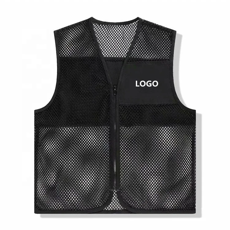 Wholesale High Quality Men’s Vests & Waistcoats Reflective Safety With Pockets Breathable Mesh Orange Vest