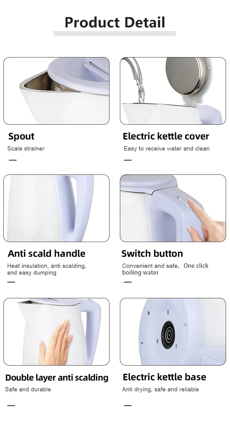 1.8l Electric Kettles 360 Degree Rotational Base Hotel Electric Kettle