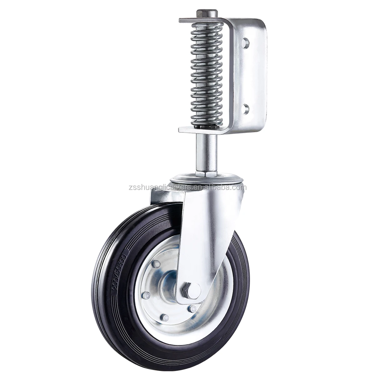 Heavy Duty 4 Inch Spring Loaded Gate Caster Wheel Rubber Swivel Gate