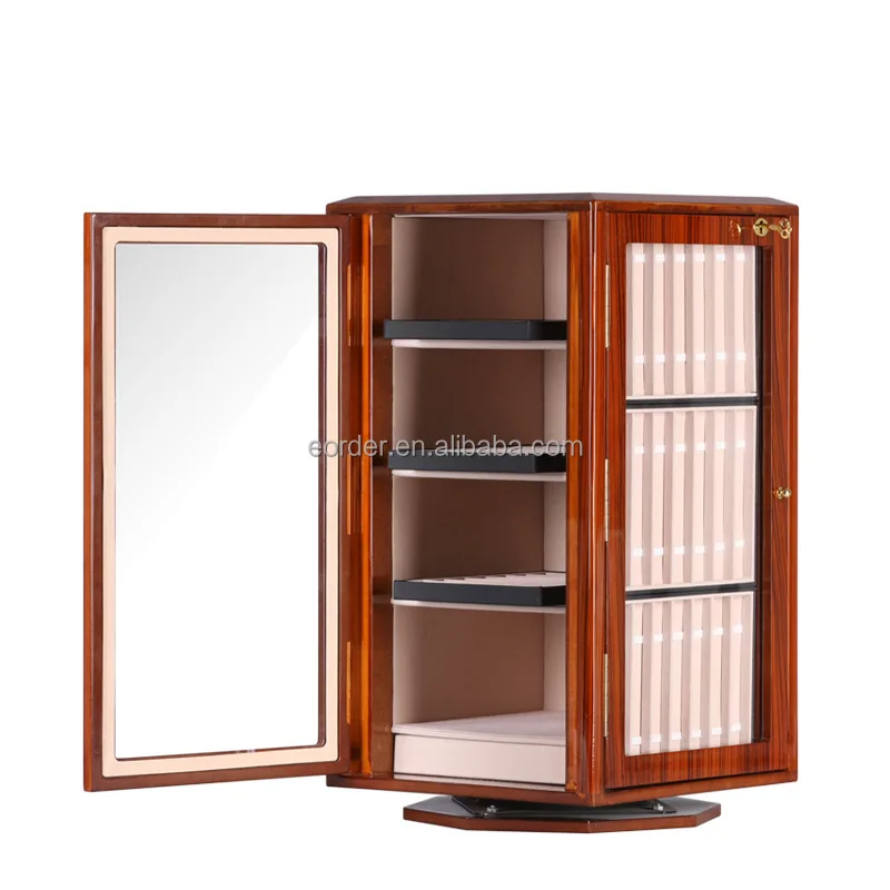 Luxury Wooden Watch Band Display Stand Retail Shop Counter Rotatable