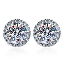 Fine Jewelry Fashion Everyday 1&0.5CT Round Diamond Studs Earrings GRA Certified Moissanite S925 sterling silver earrings