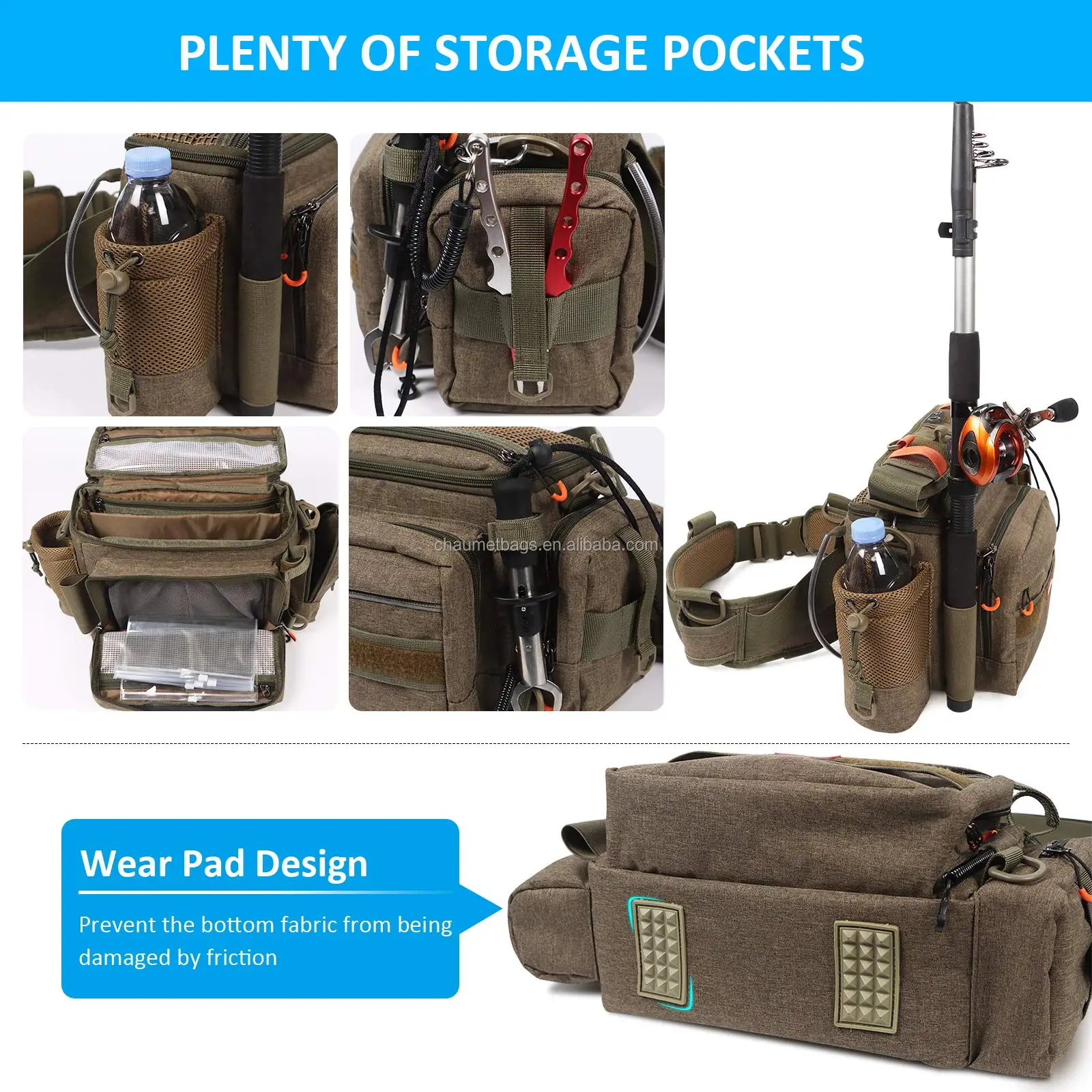 Newest Design Outdoor Fishing Storage Pack Tackle Bag Fishing Waist Bag