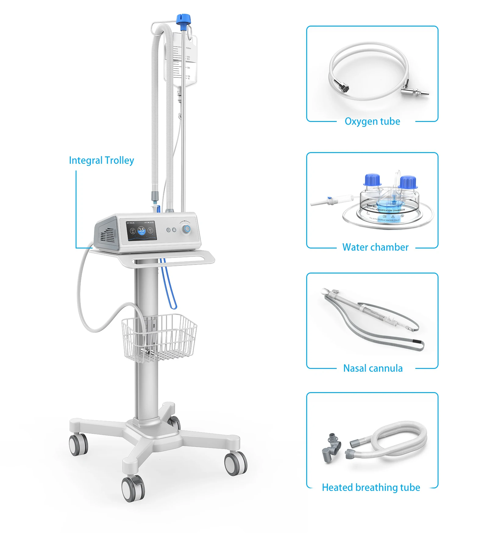 High flow heated respiratory humidifiers High flow heated respiratory humidifiers