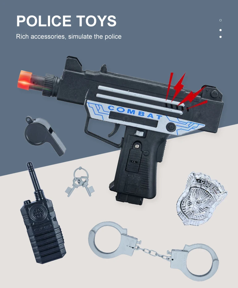 High quality police set Chinese plastic guns weapons for kids
