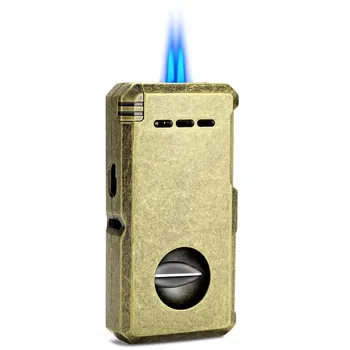 Multifunctional small customized cigar lighter all-in-one cigar lighter torch and cutter