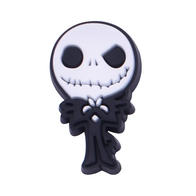 Enfeites de Noites de Terror de Halloween 2D, Decorações de Halloween Assustadoras, Enfeites de PVC de Material de Borracha Personalizável para Bolsa, Copo e Fivela de Sapato