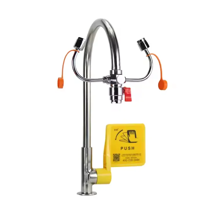 Dual Purpose Deck Mount Lab Eyewash Stations; Faucet Mounted Personal Eyewash Station