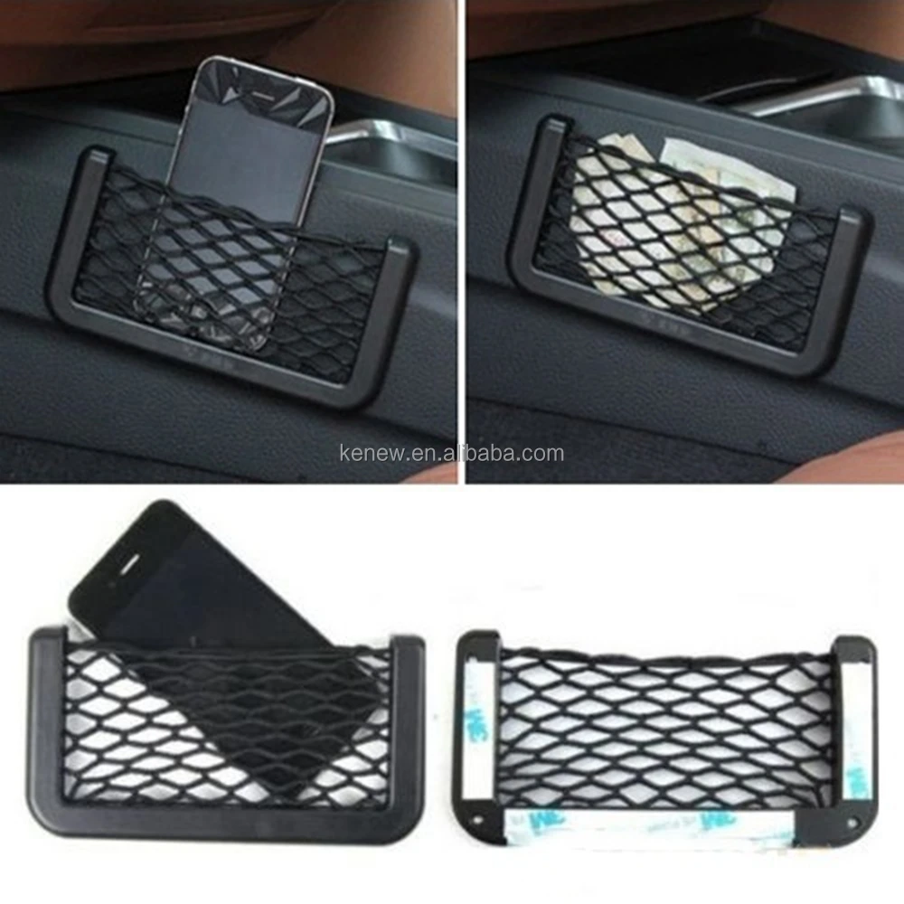 1Pcs Multipurpose Car Seat Side Organizer with Auto Paste Net Pocket Phone Holder and Storage Bag