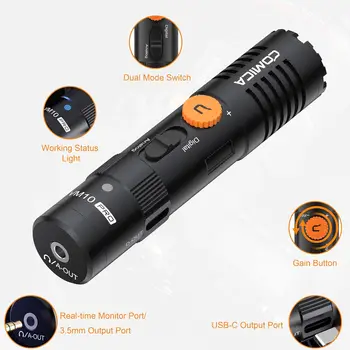 Comica VM10 PRO Universal Video Microphone - Adjustable Gain, USB C Digital Output, Monitoring - Shotgun Mic for Camera detail image