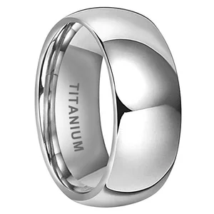Coolstyle Jewelry 10mm Domed Polished Shiny Wholesale Titanium Ring for Men Women Fashion Engagement Wedding Band Comfort Fit