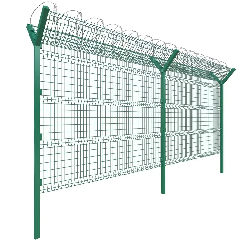 High Security S Y Post Airport Fence Concertina Razor Metal 358 Barbed Wire Mesh Fence for Railway Station Airport Guardrail
