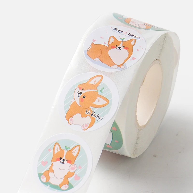 Customize Printing Creative Animals Anime Car Die Cut Stickers for Kids Cartoon Self-adhesive Sticker Roll
