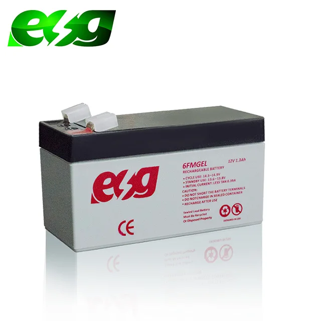 ESG For Emergency Lights 12v 1.3AH UPS AGM Maintenance Free Deep Cylce Storage Battery