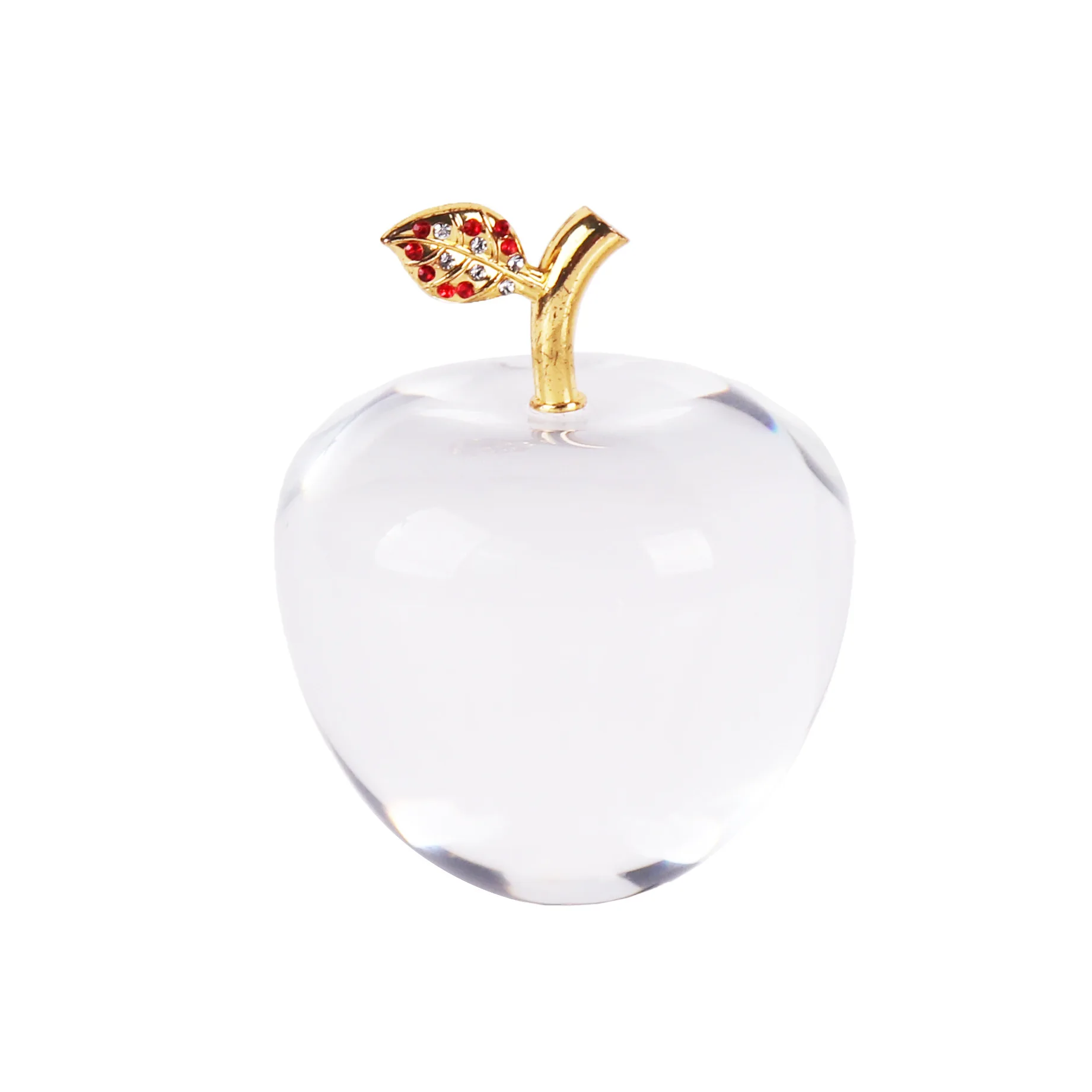 Wholesale Optical Glass Apple Paperweight